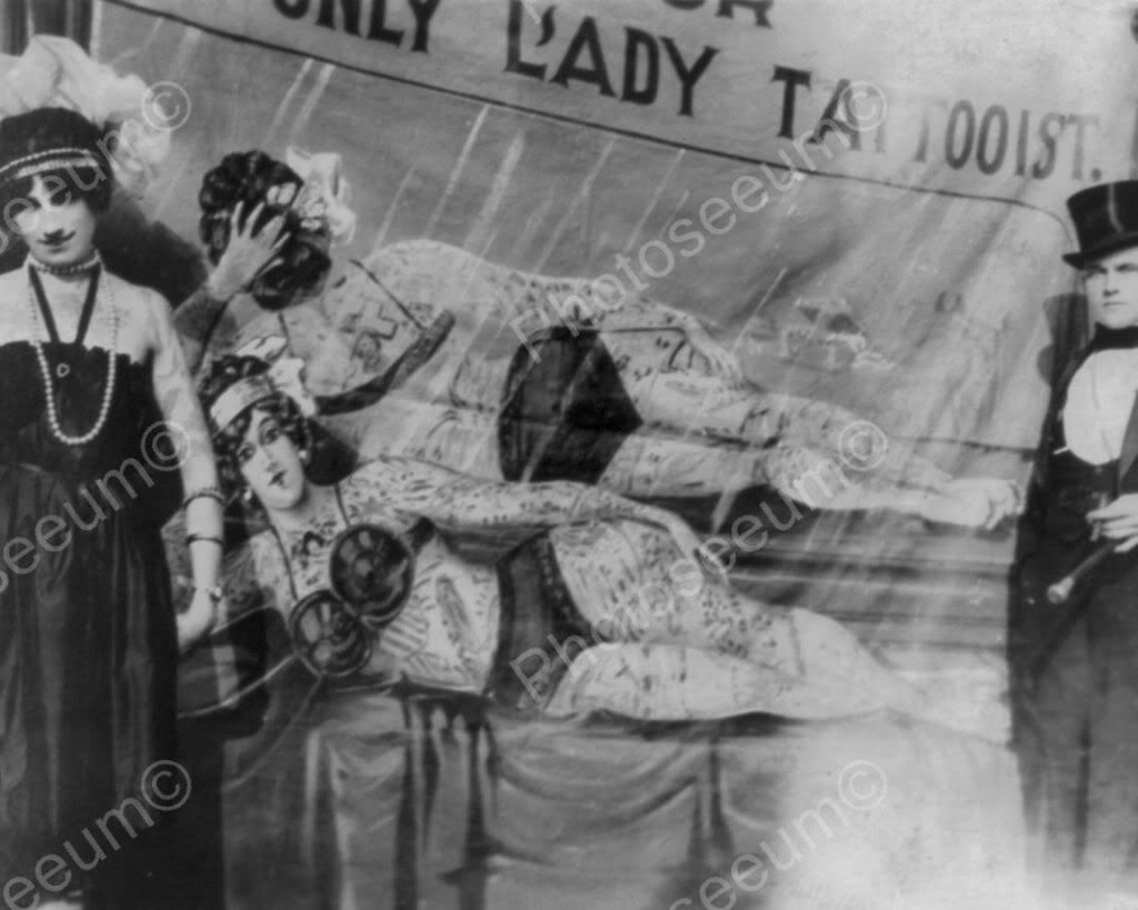 only-lady-tattooist-carnival-show-8x10-reprint-of-old-photo-photoseeum